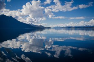 lake with reflections