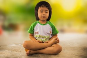 child meditating